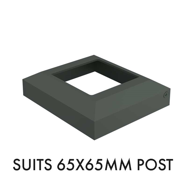Two part domical cover for 65mm post POWDER COATED ALUMINIUM - Image 3