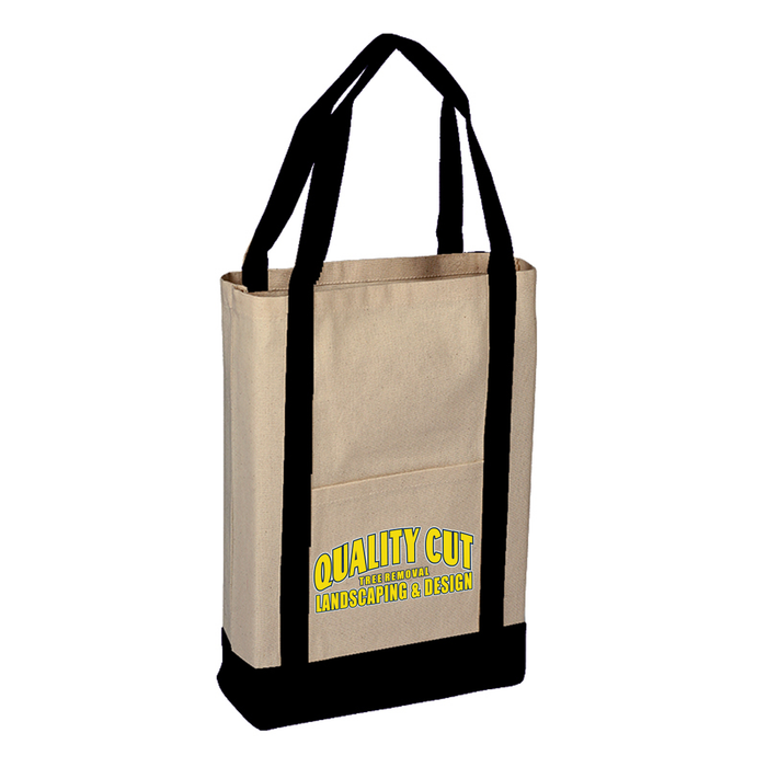 Two Tone Canvas Deluxe Tote, Printed