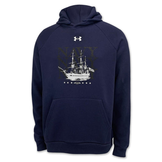 Under Armour Navy Ship Rival Fleece Hood (Navy)