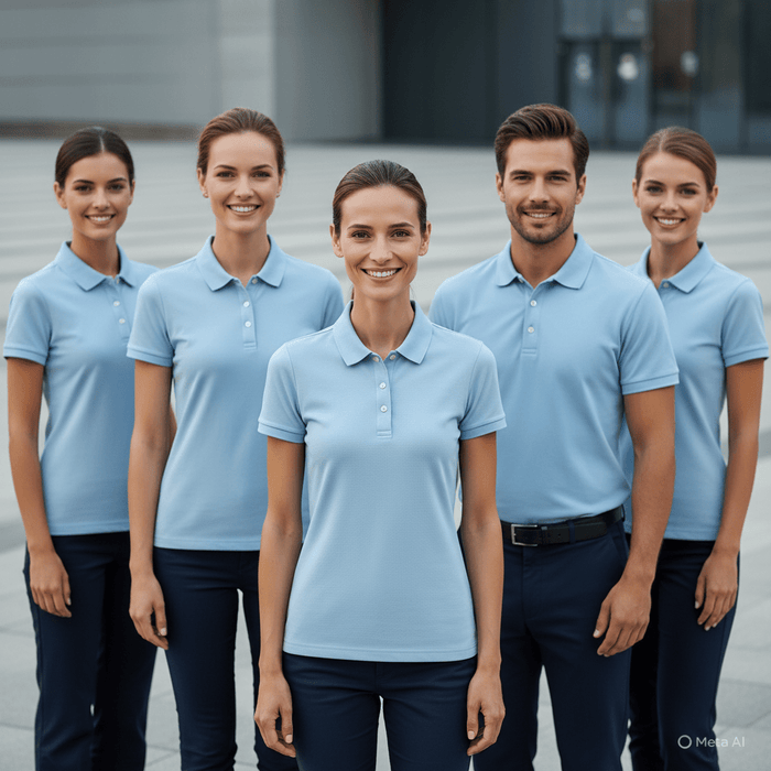 Unisex Short Sleeve Polo Shirt (Light Blue) - Zipzone International