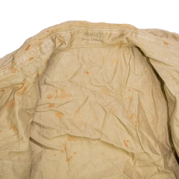 US Army 1950s Khaki Long Sleeve Service Shirt - 15.5x33, Medium - US Army Surplus - Service Shirts