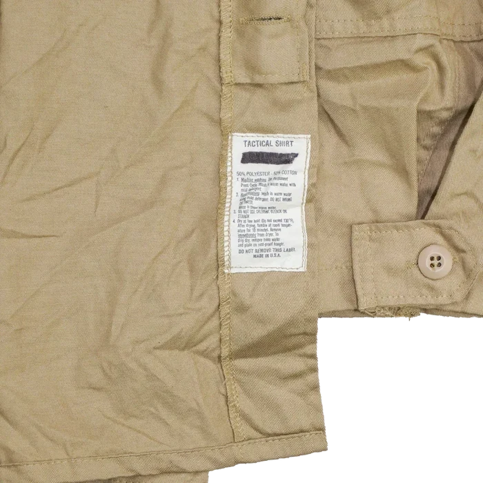 US Made Khaki Field Shirt - Medium Long - Army & Outdoors - Field Shirts