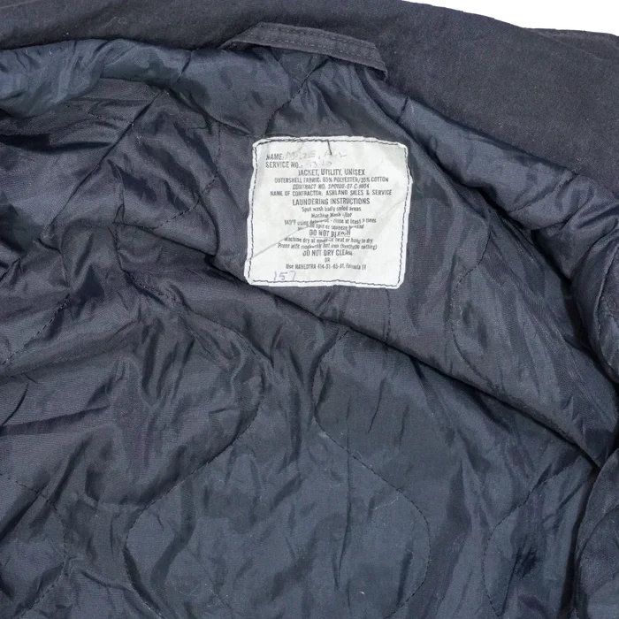 US Navy Black Lined Utility Jacket - Medium - US Navy Surplus - Field Jackets