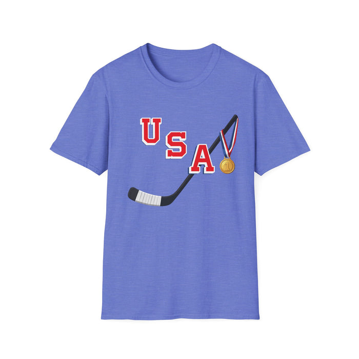USA Hockey T‑Shirt – Hockey Stick & Gold Medal Team Tee