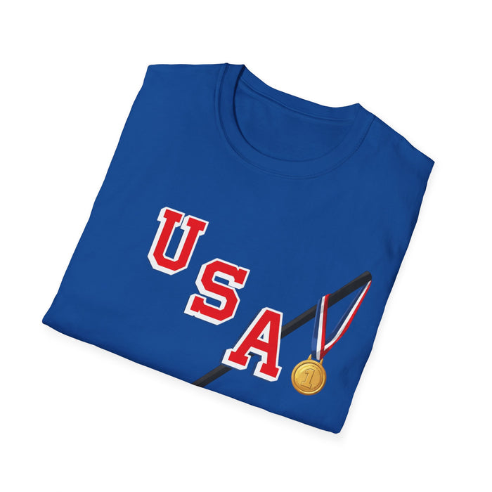USA Hockey T‑Shirt – Hockey Stick & Gold Medal Team Tee