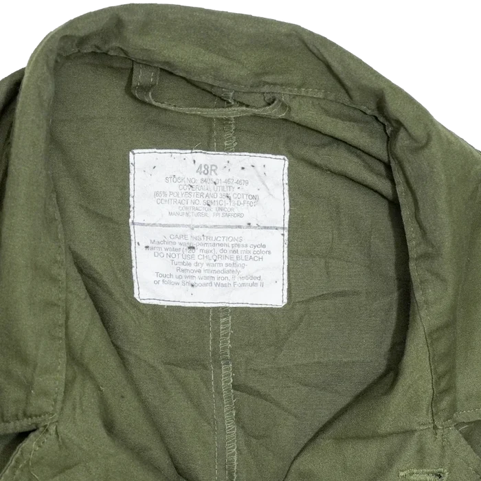 USGI Olive Utility Coveralls - 48R, 2XLarge - US Army Surplus - Overalls