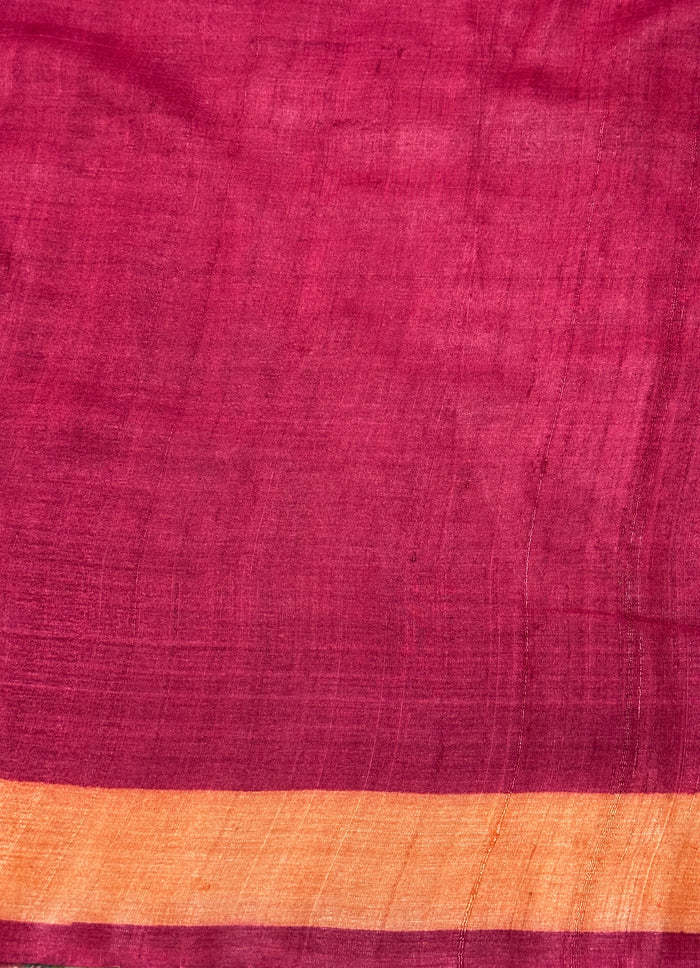 Veena Checks Tussar Saree - Pink