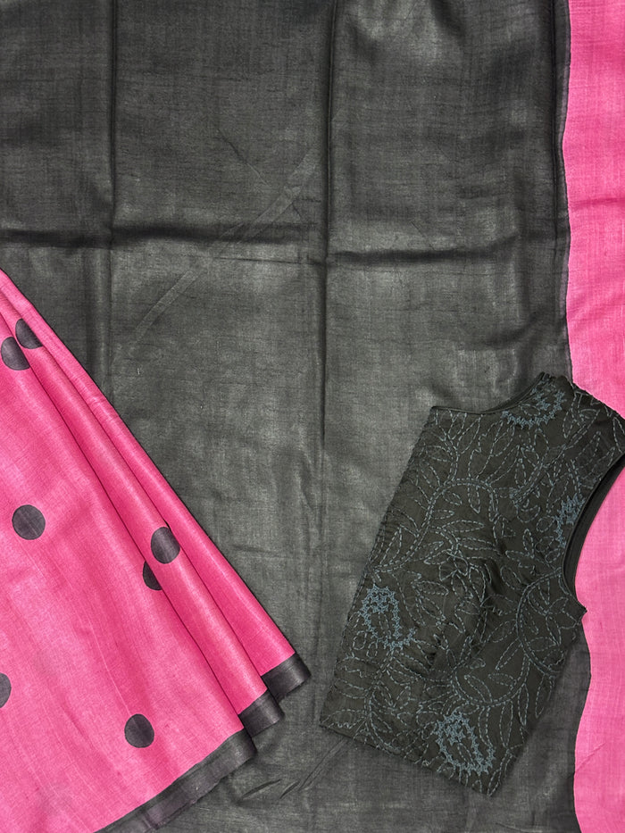 Veena polka tussar saree