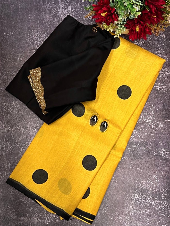 Veena polka tussar saree