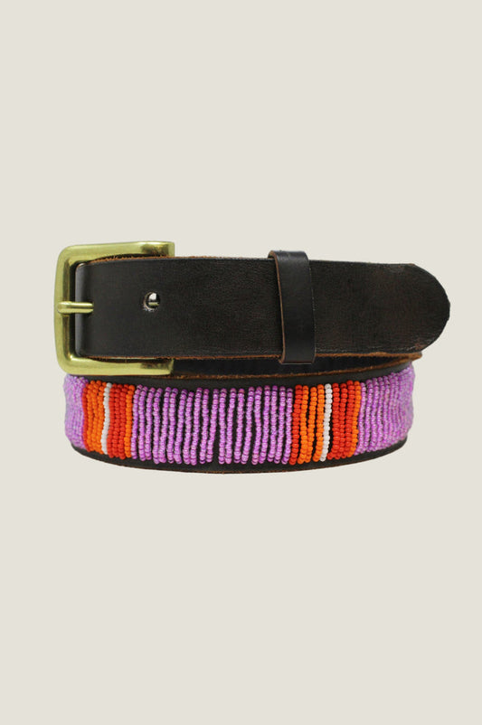 Vertical Stripe Unisex Belt | Purple/Orange - Aspiga
