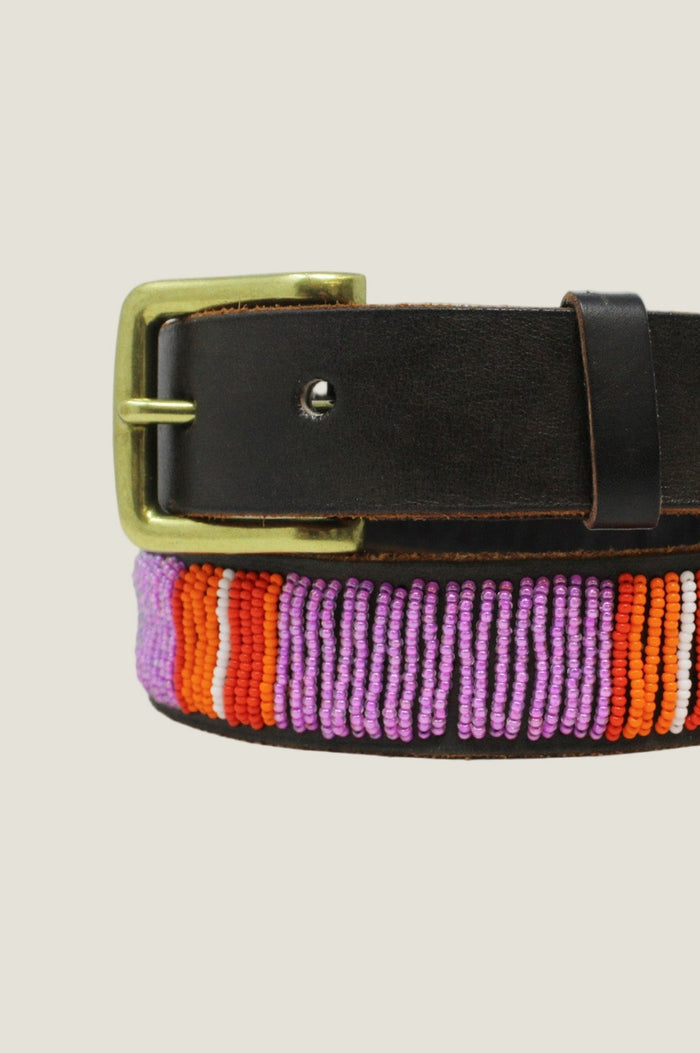 Vertical Stripe Unisex Belt | Purple/Orange - Aspiga