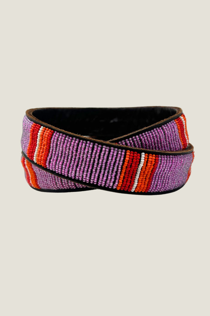 Vertical Stripe Unisex Belt | Purple/Orange - Aspiga