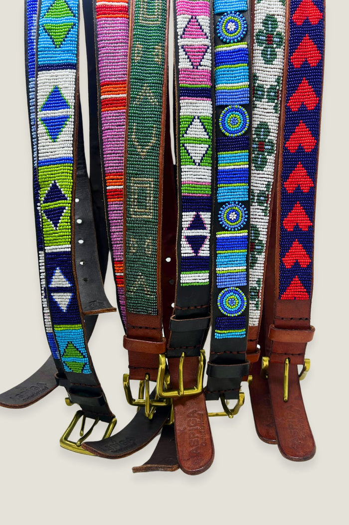 Vertical Stripe Unisex Belt | Purple/Orange - Aspiga