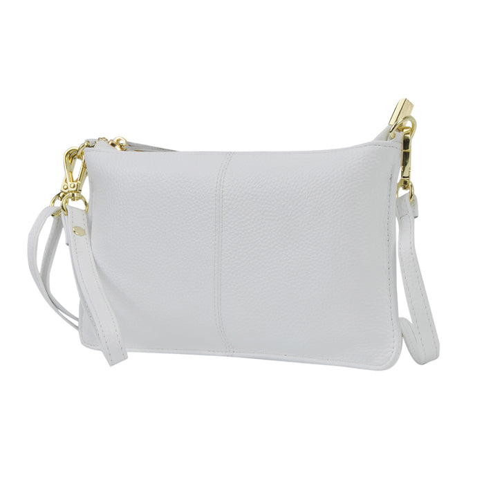White NGIL Genuine Leather Wristlet Crossbody Bag