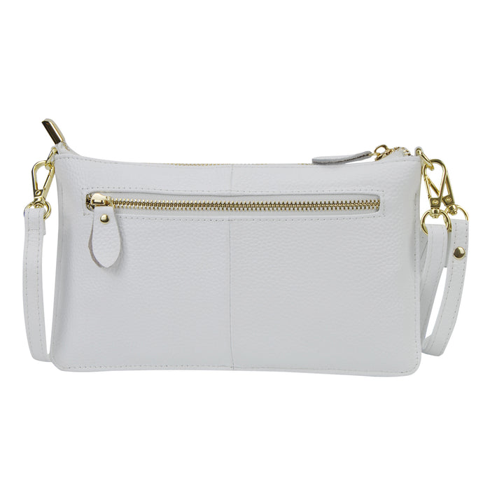 White NGIL Genuine Leather Wristlet Crossbody Bag