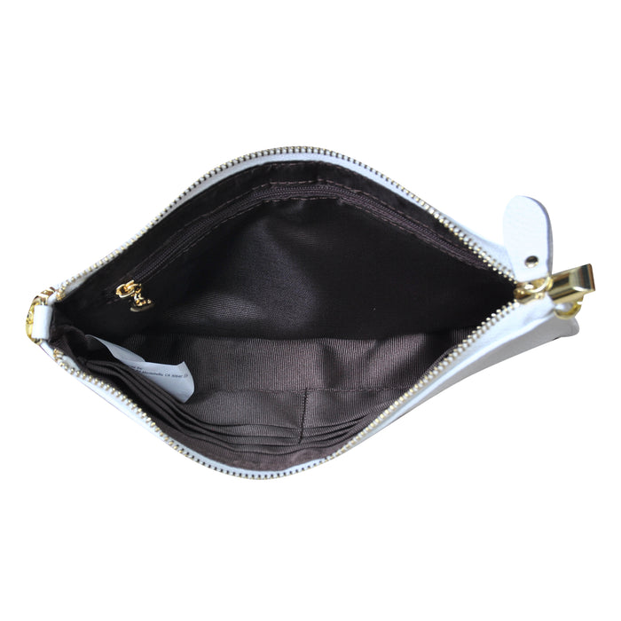 White NGIL Genuine Leather Wristlet Crossbody Bag