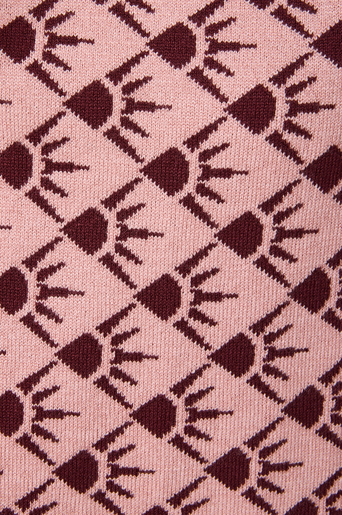 Wine Long Sleeve Tricot Cardigan_5