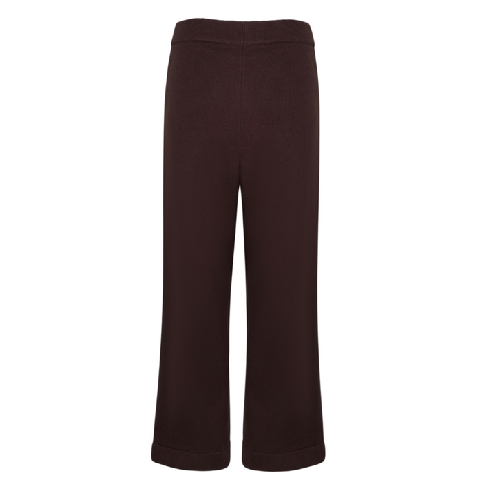 women's brown wide leg knit pant
