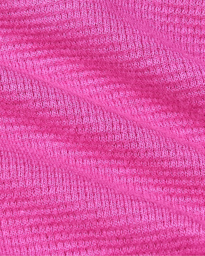 Womens Electric Fuchsia Waffle Long Sleeve Henley & Waffle Leg Pant texture.