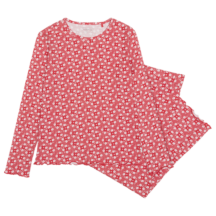 women's holiday bloom pima pajamas set