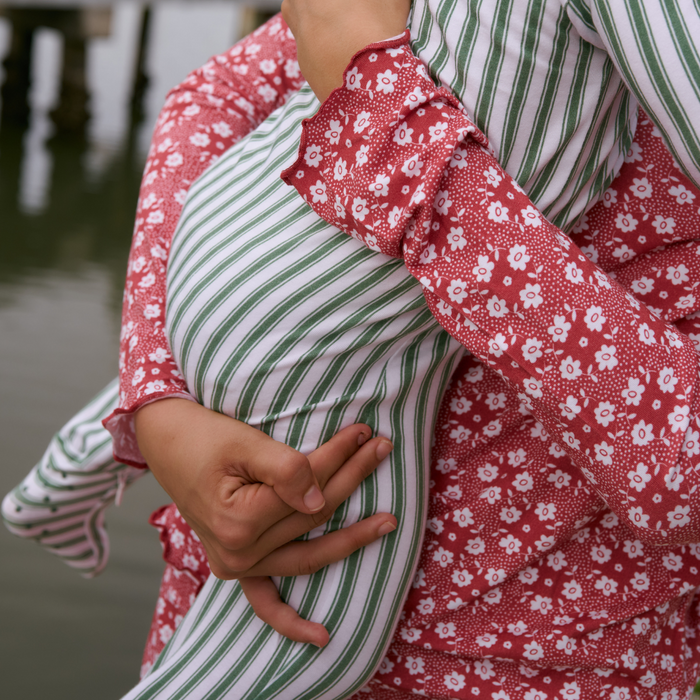 women's holiday bloom pima pajamas set