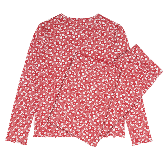 women's holiday bloom pima pajamas set