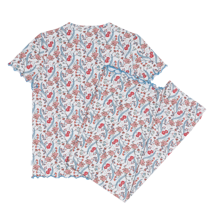 women's mercado bloom short sleeve pima pajamas set