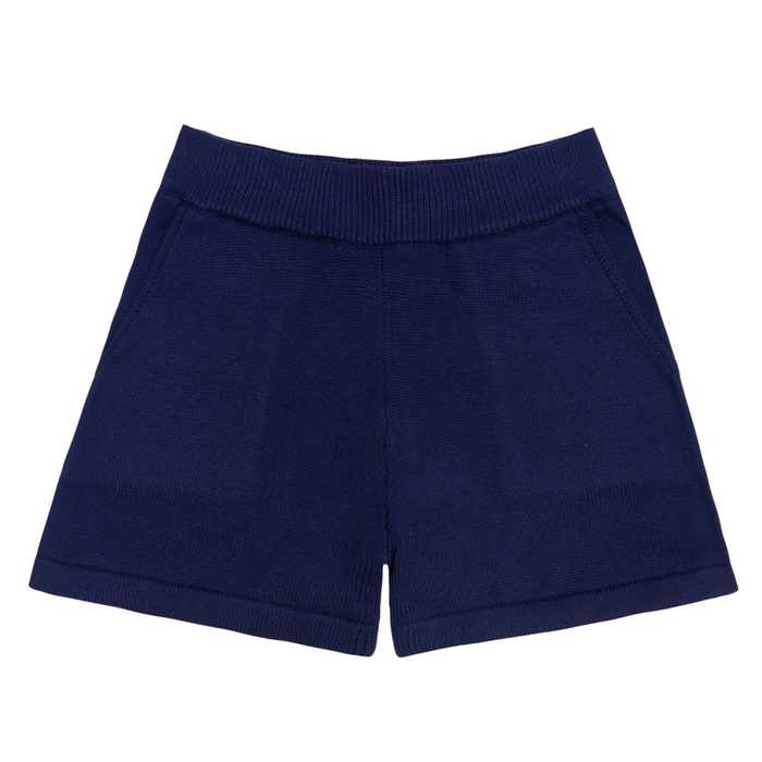 women's navy knit short