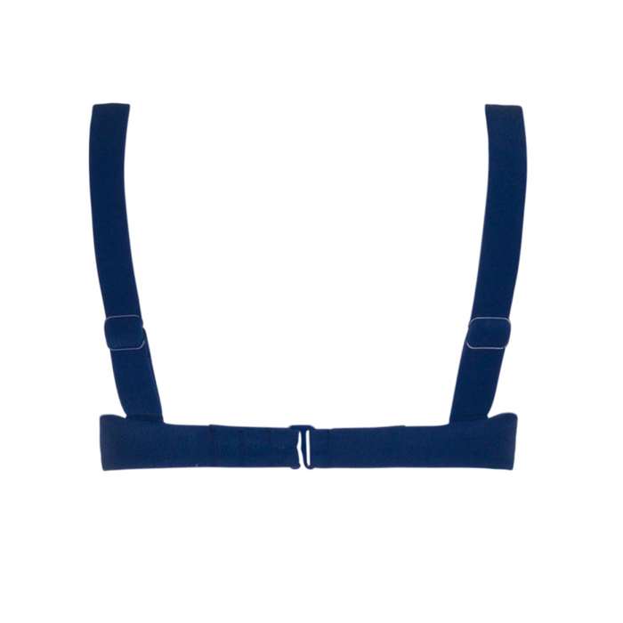 women's navy terry cup bikini top