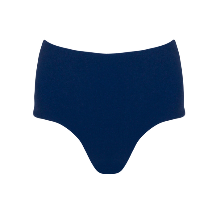 women's navy terry high waist bikini bottom