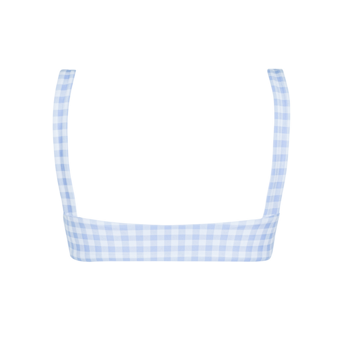 women's oasis blue gingham bandeau bikini top