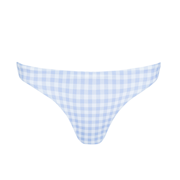 women's oasis blue gingham low waist bikini bottom