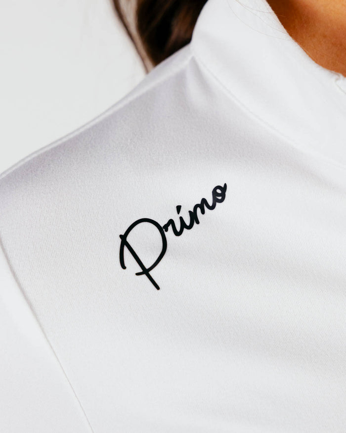 Women's White Cursive Quarterzip