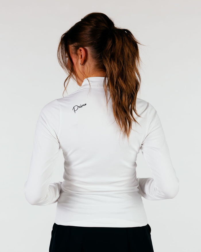 Women's White Cursive Quarterzip