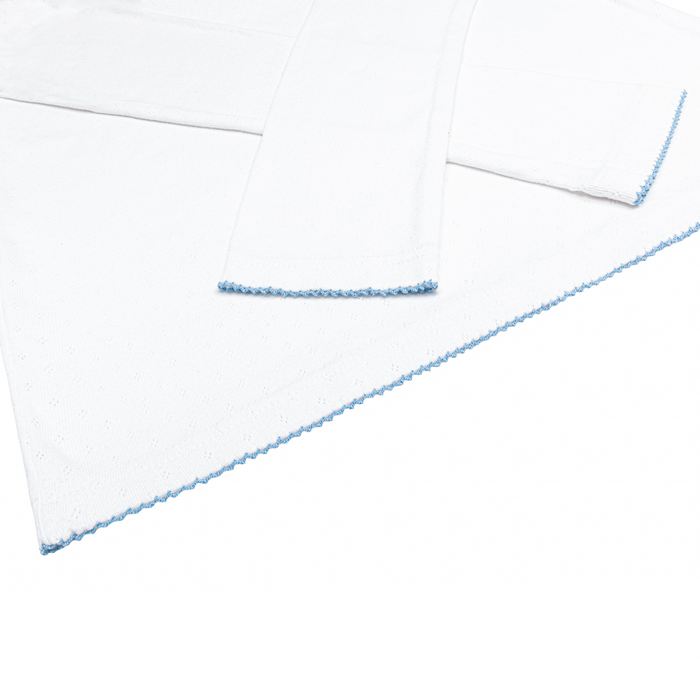 women's white pointelle pajamas set