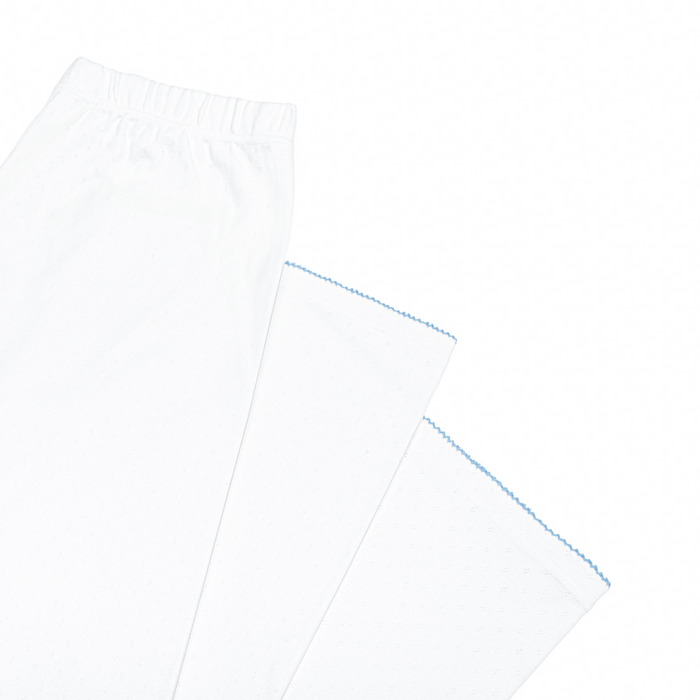 women's white pointelle pajamas set
