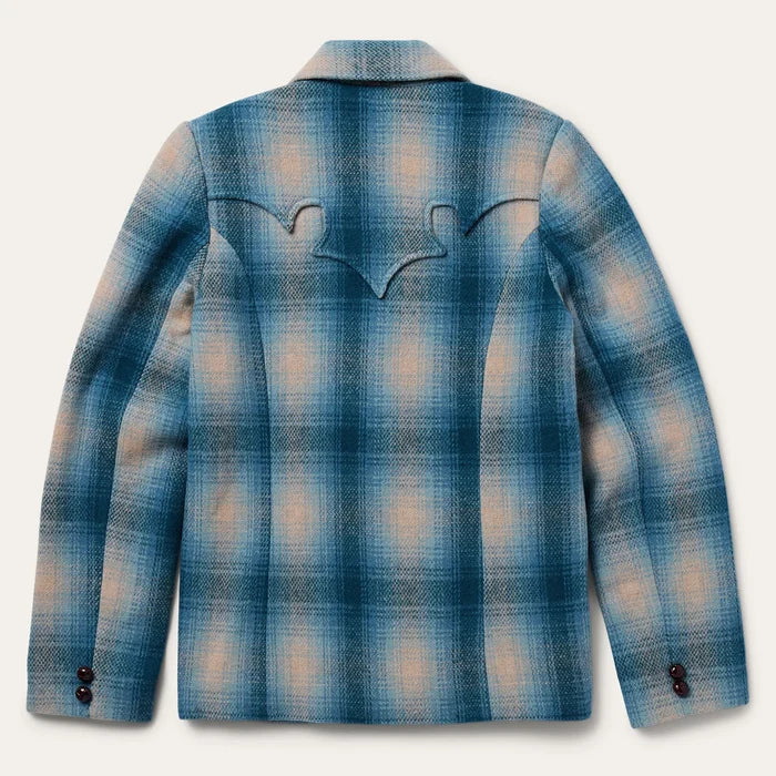 Wool Plaid Western Blazer in Blue by Stetson
