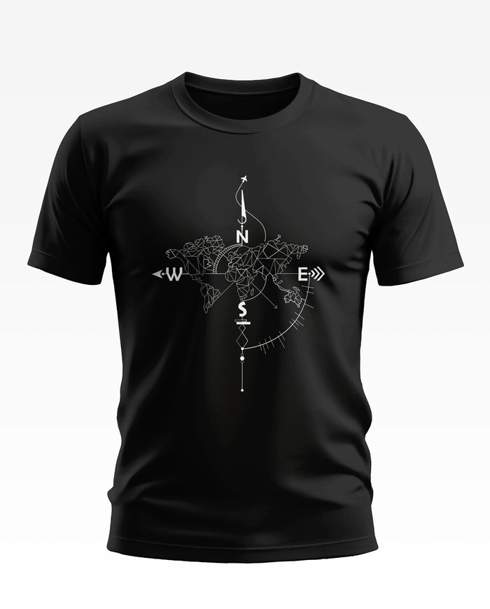 World Map With compass Soft Cotton T-shirt