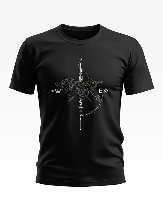 World Map With compass Soft Cotton T-shirt