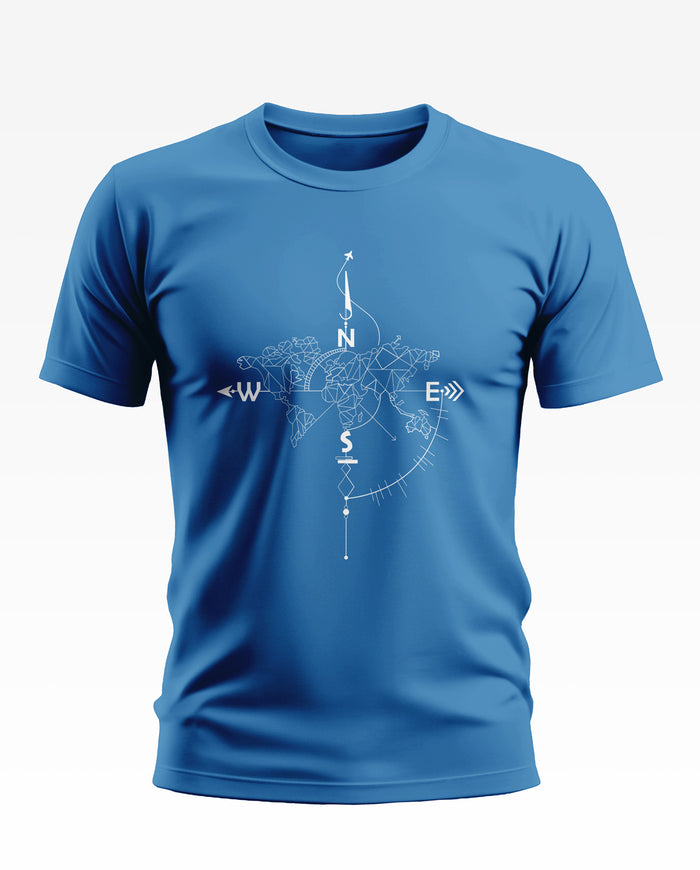 World Map With compass Soft Cotton T-shirt