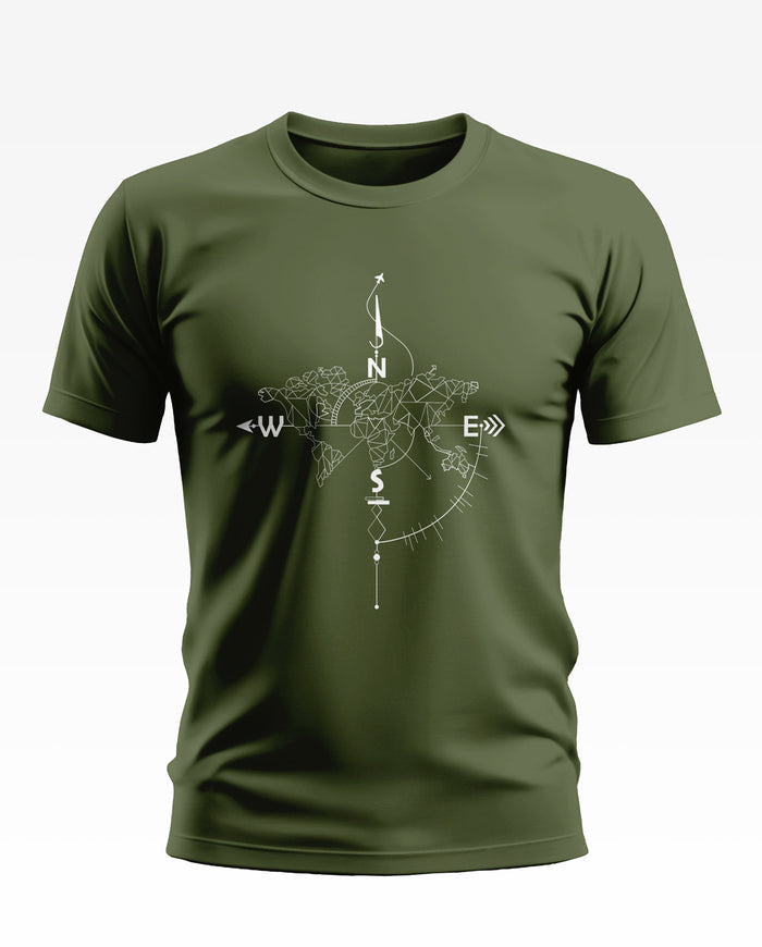 World Map With compass Soft Cotton T-shirt