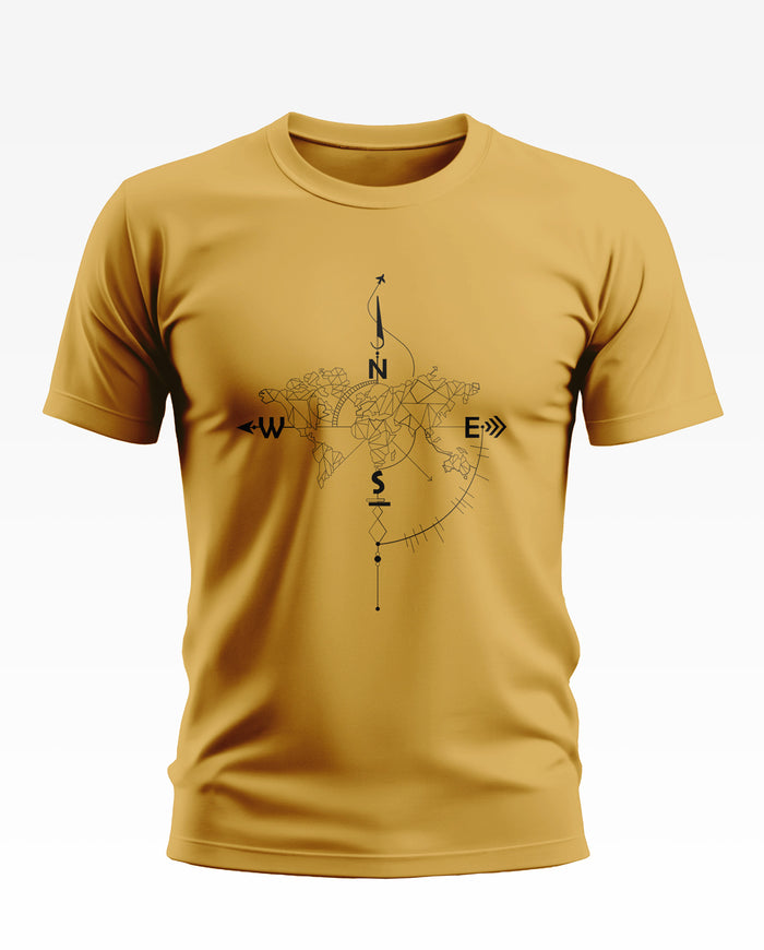 World Map With compass Soft Cotton T-shirt