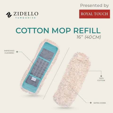 Zidello COTTON MOP REFILL - DRY 16″ INCH (40CM)