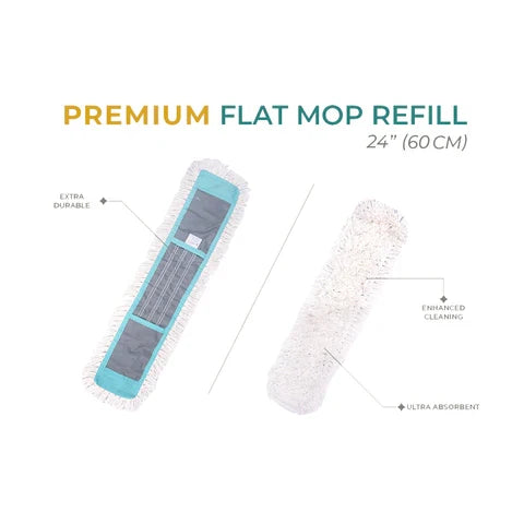 Zidello PREMIUM FLAT MOP REFILL - DRY 24″ INCH (60CM)