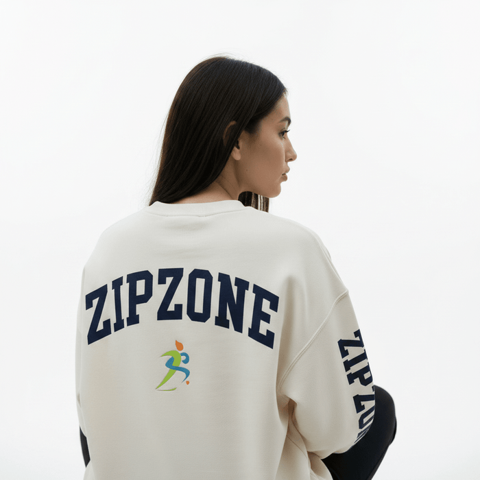 Zipzone Oversized Crewneck Sweatshirt | Collegiate Graphic | Unisex Premium Fleece - Zipzone International