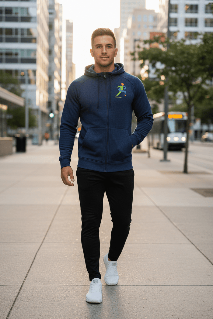 Zipzone Signature Navy Zip-Up Hoodie | Premium Unisex Comfort Wear - Zipzone International