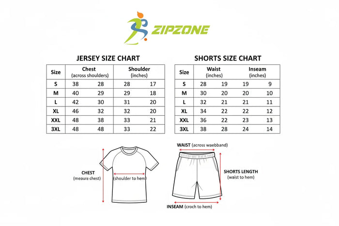 Zipzone Soccer Uniform Set - Jersey & Shorts - Zipzone International